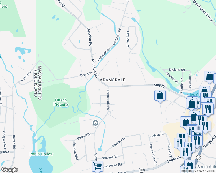 map of restaurants, bars, coffee shops, grocery stores, and more near in 