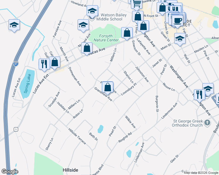 map of restaurants, bars, coffee shops, grocery stores, and more near 331 Main Street in Kingston