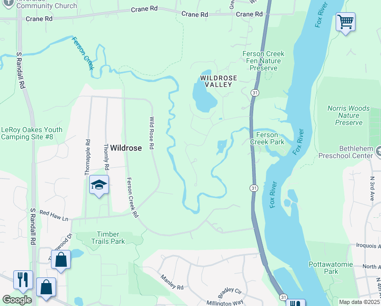 map of restaurants, bars, coffee shops, grocery stores, and more near 903 Wildrose Springs Drive in St. Charles