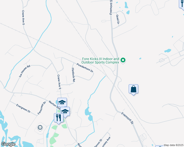 map of restaurants, bars, coffee shops, grocery stores, and more near 116 Powderhorn Drive in Taunton