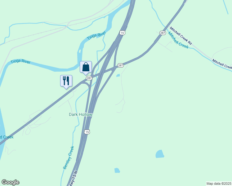 map of restaurants, bars, coffee shops, grocery stores, and more near 150 A And West Lane in Tioga