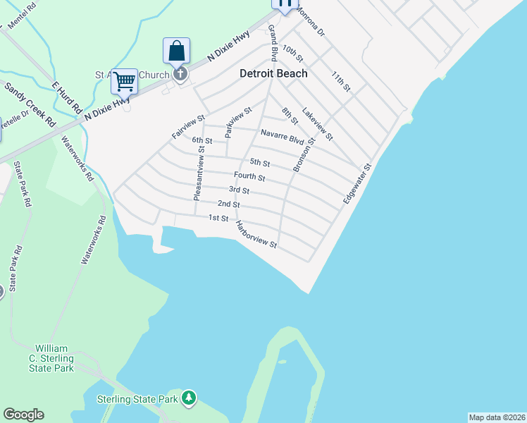 map of restaurants, bars, coffee shops, grocery stores, and more near 3122 2nd Street in Monroe