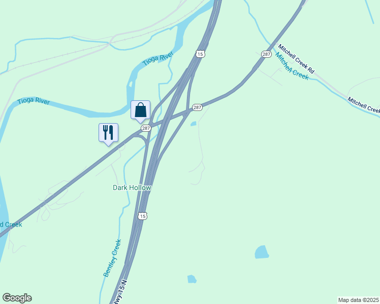 map of restaurants, bars, coffee shops, grocery stores, and more near 150 A And West Lane in Tioga