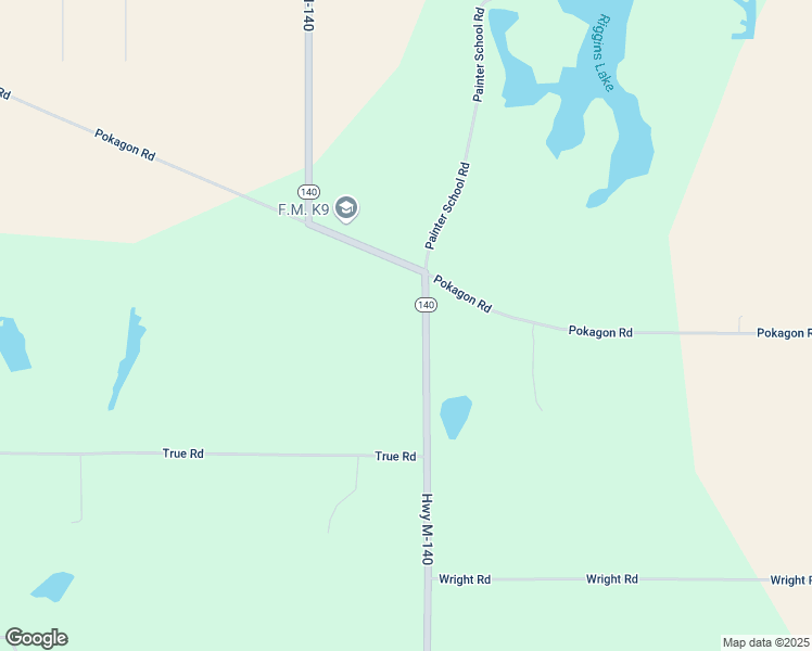 map of restaurants, bars, coffee shops, grocery stores, and more near 10482 Michigan 140 in Berrien Center