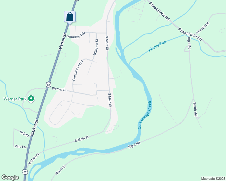map of restaurants, bars, coffee shops, grocery stores, and more near 863 South Main Street in Russell