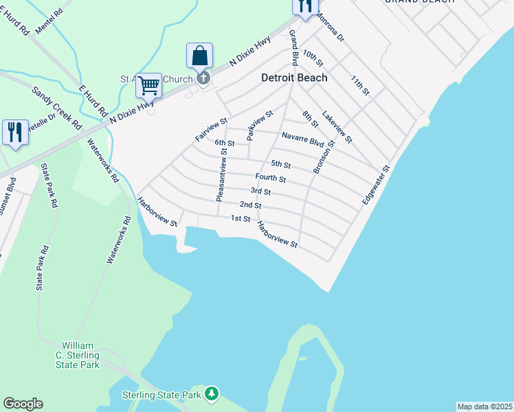 map of restaurants, bars, coffee shops, grocery stores, and more near 1996 Grand Boulevard in Monroe
