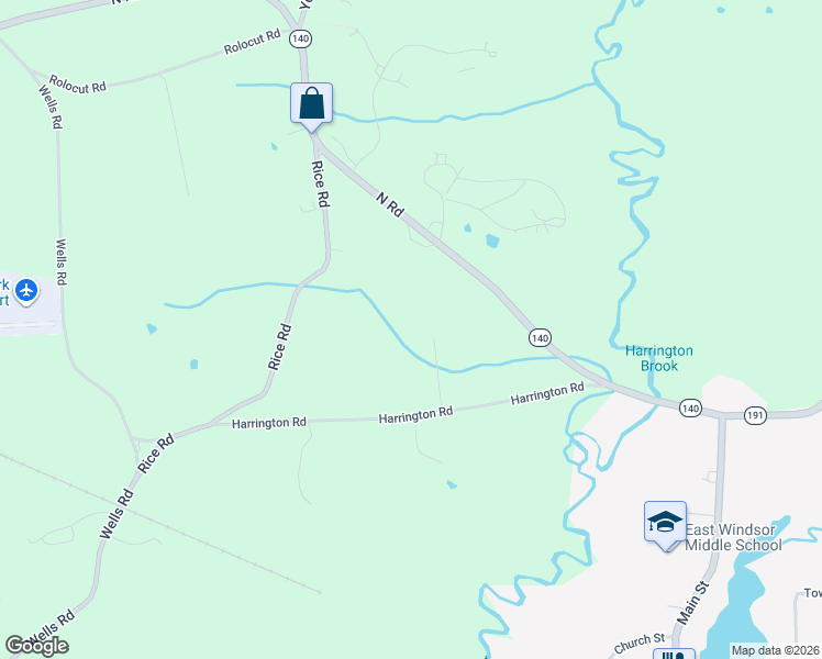 map of restaurants, bars, coffee shops, grocery stores, and more near 14 Bridle Path in East Windsor