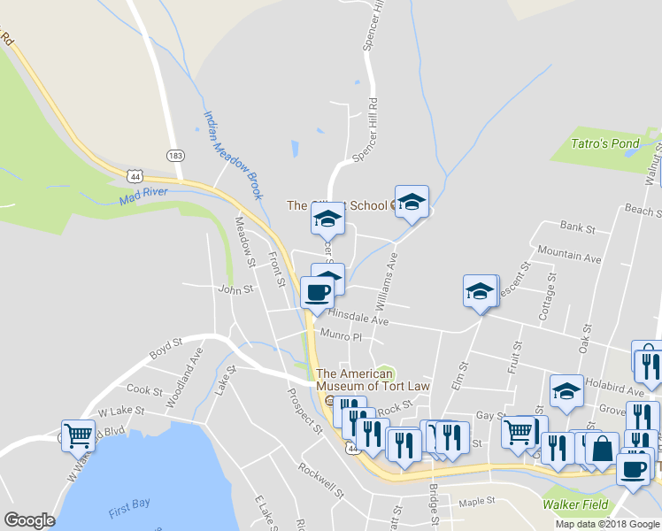 map of restaurants, bars, coffee shops, grocery stores, and more near 58 Spencer Street in Winchester