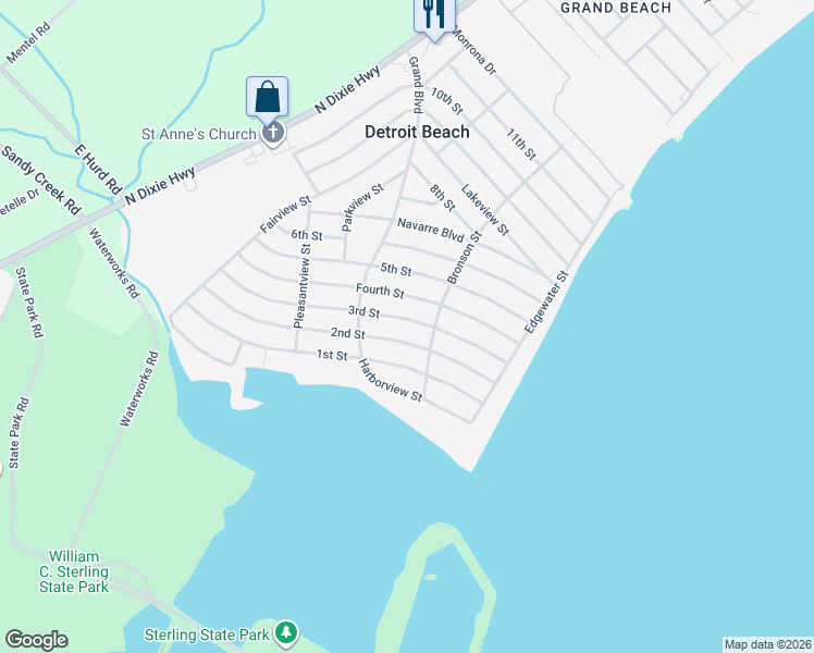 map of restaurants, bars, coffee shops, grocery stores, and more near 3122 2nd Street in Monroe