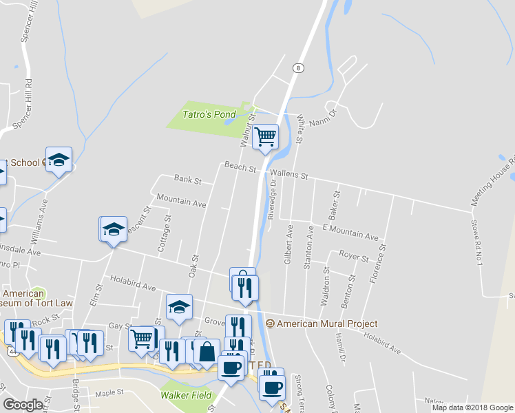map of restaurants, bars, coffee shops, grocery stores, and more near 247 North Main Street in Winchester