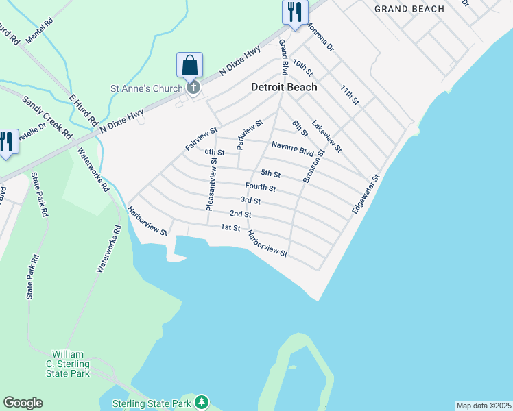 map of restaurants, bars, coffee shops, grocery stores, and more near 1996 Grand Boulevard in Monroe
