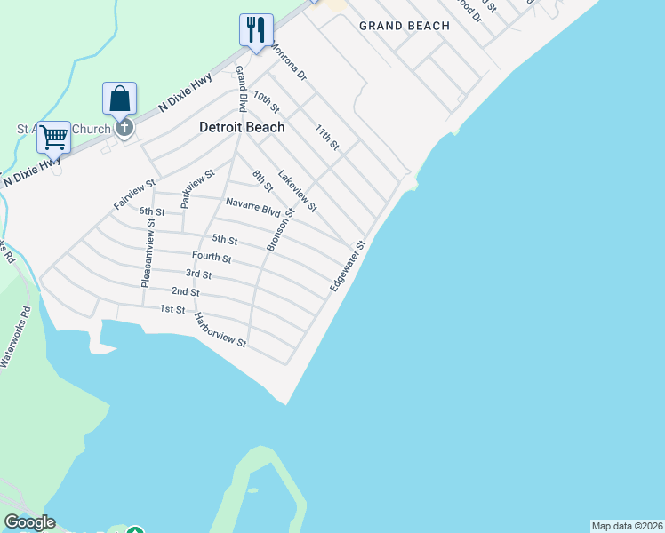 map of restaurants, bars, coffee shops, grocery stores, and more near 3388 6th Street in Monroe