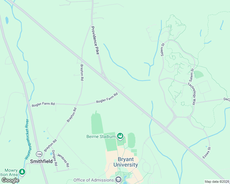 map of restaurants, bars, coffee shops, grocery stores, and more near 1 Rogler Farm Rd in Smithfield