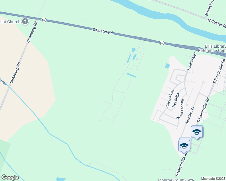 map of restaurants, bars, coffee shops, grocery stores, and more near 1032 Plum Grove Drive in Monroe