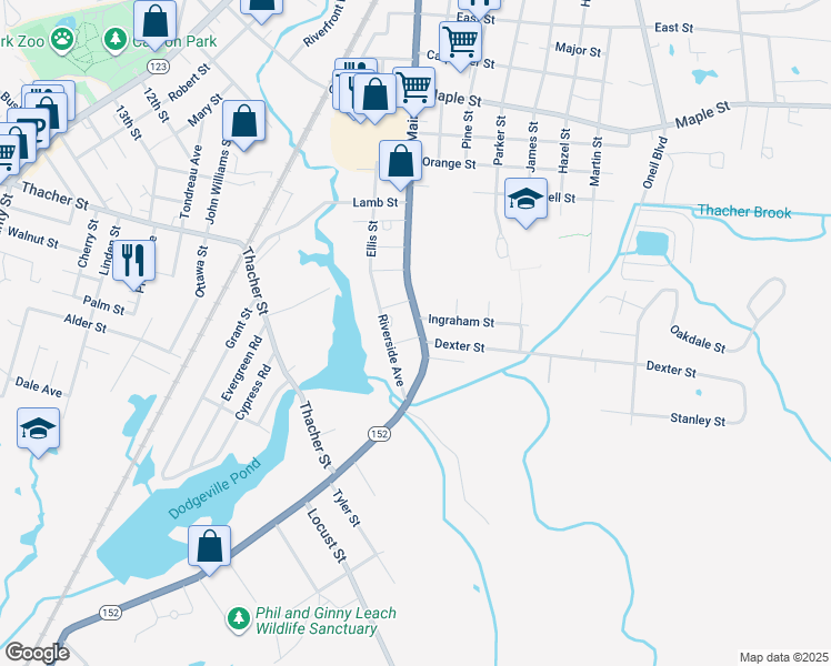 map of restaurants, bars, coffee shops, grocery stores, and more near in Attleboro