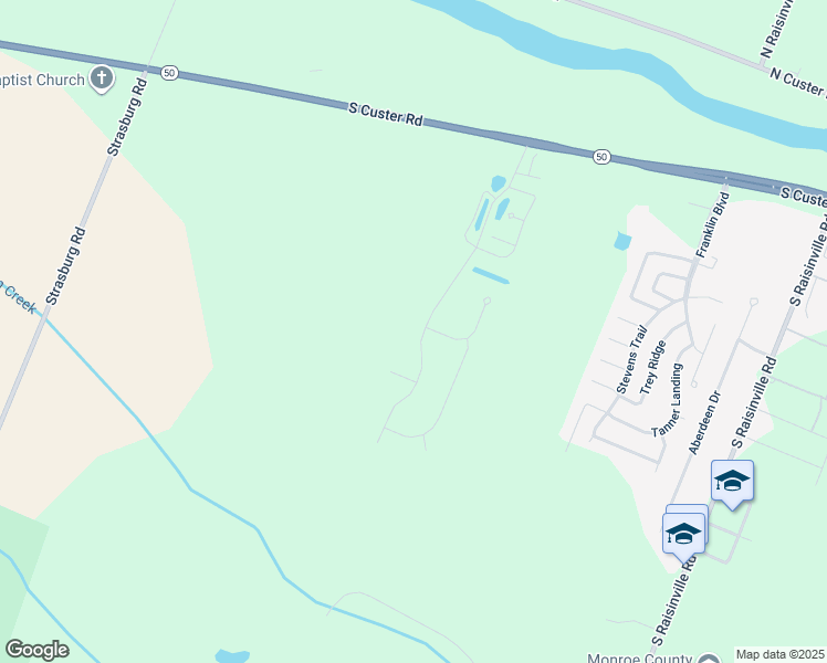 map of restaurants, bars, coffee shops, grocery stores, and more near 1032 Plum Grove Drive in Monroe