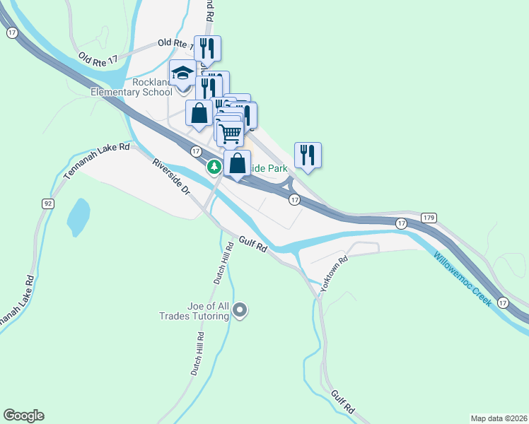 map of restaurants, bars, coffee shops, grocery stores, and more near 4 Niforatos Road in Roscoe