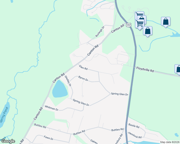 map of restaurants, bars, coffee shops, grocery stores, and more near 31 Glen Road in Granby
