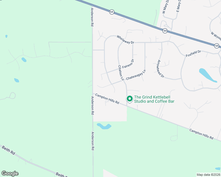 map of restaurants, bars, coffee shops, grocery stores, and more near 43W151 Chateaugay Lane in Elburn