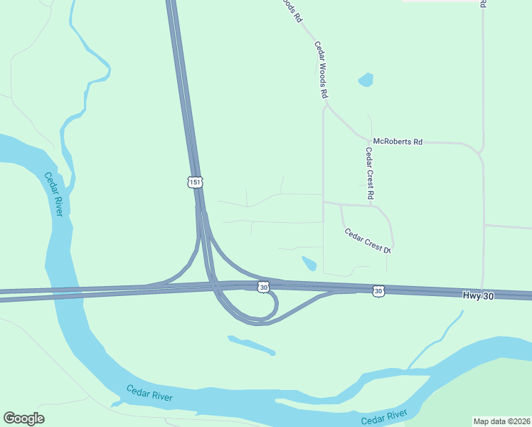 map of restaurants, bars, coffee shops, grocery stores, and more near 1790 Timber Ridge Drive in Cedar Rapids