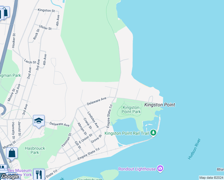 map of restaurants, bars, coffee shops, grocery stores, and more near 19 Cordts Street in Kingston