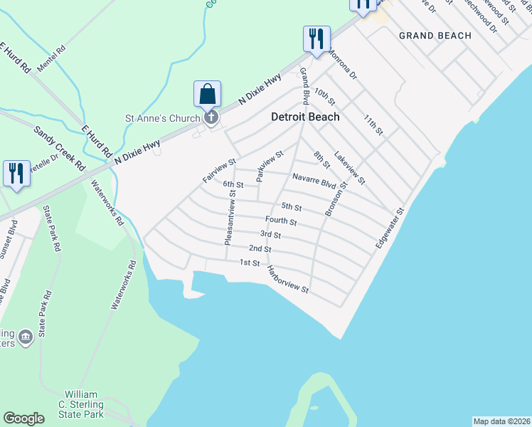 map of restaurants, bars, coffee shops, grocery stores, and more near 2115 Grand Boulevard in Monroe