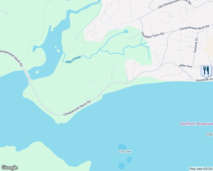 map of restaurants, bars, coffee shops, grocery stores, and more near 680 Chequessett Neck Road in Wellfleet