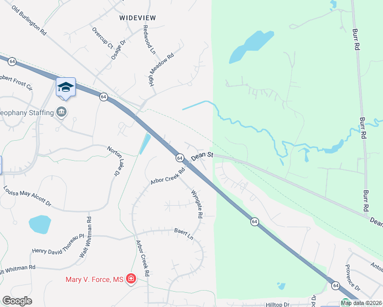 map of restaurants, bars, coffee shops, grocery stores, and more near 39W075 Dean Lane in St. Charles