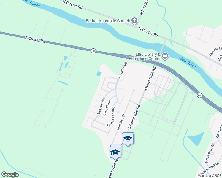 map of restaurants, bars, coffee shops, grocery stores, and more near Tyler Hollow in Monroe