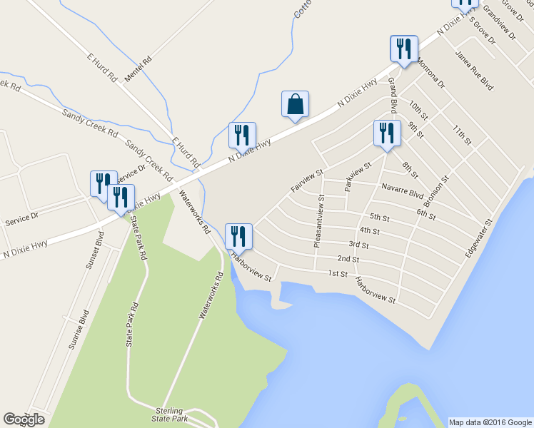 map of restaurants, bars, coffee shops, grocery stores, and more near 2051 Fairview Street in Monroe