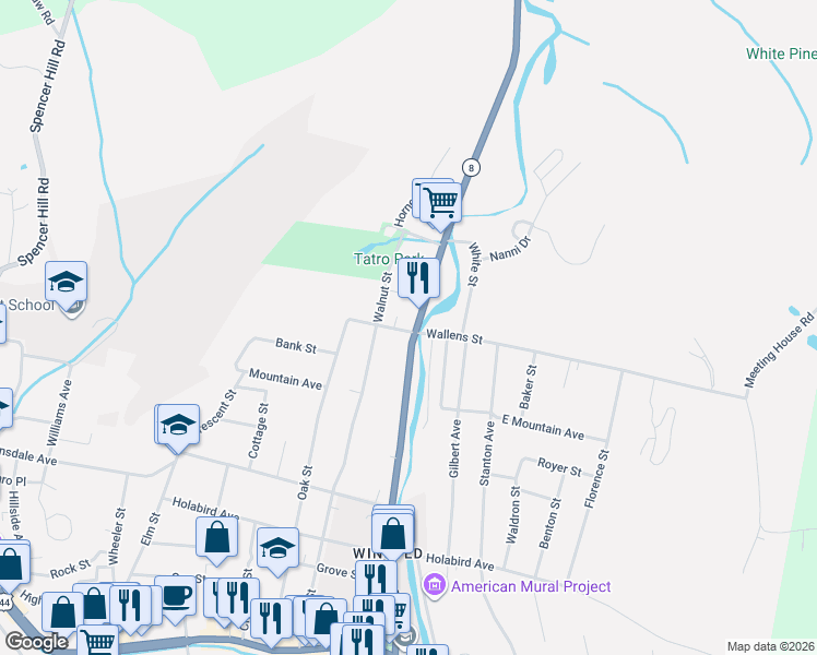 map of restaurants, bars, coffee shops, grocery stores, and more near 5 Gregory Street in Winchester