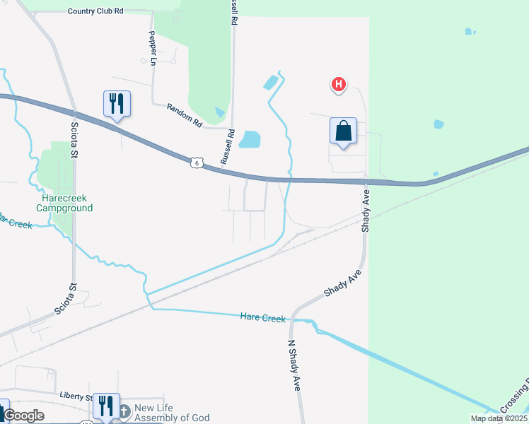 map of restaurants, bars, coffee shops, grocery stores, and more near 298 Apache Ave in Corry
