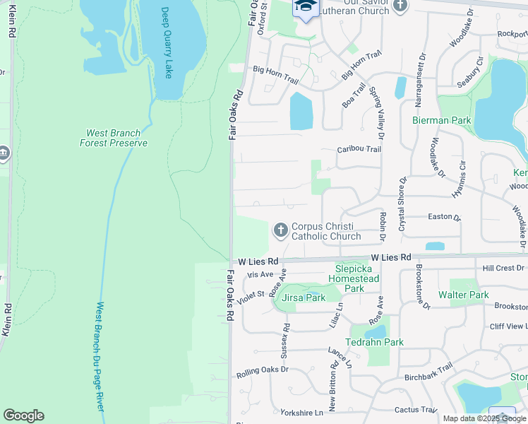 map of restaurants, bars, coffee shops, grocery stores, and more near 28W311 Judith Court in West Chicago