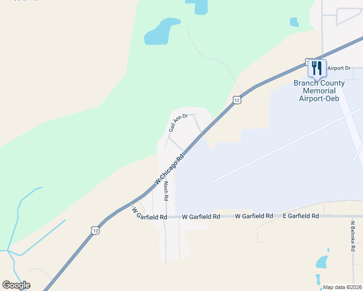 map of restaurants, bars, coffee shops, grocery stores, and more near 338 Dylan Drive in Coldwater