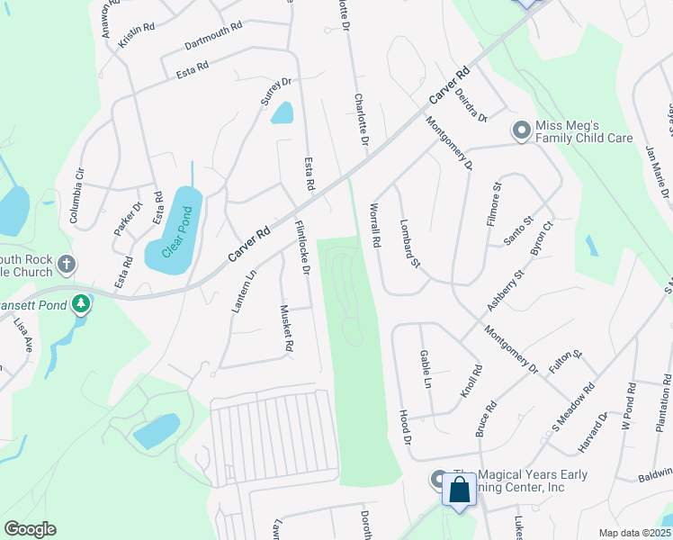 map of restaurants, bars, coffee shops, grocery stores, and more near 14 Elderberry Drive in Plymouth