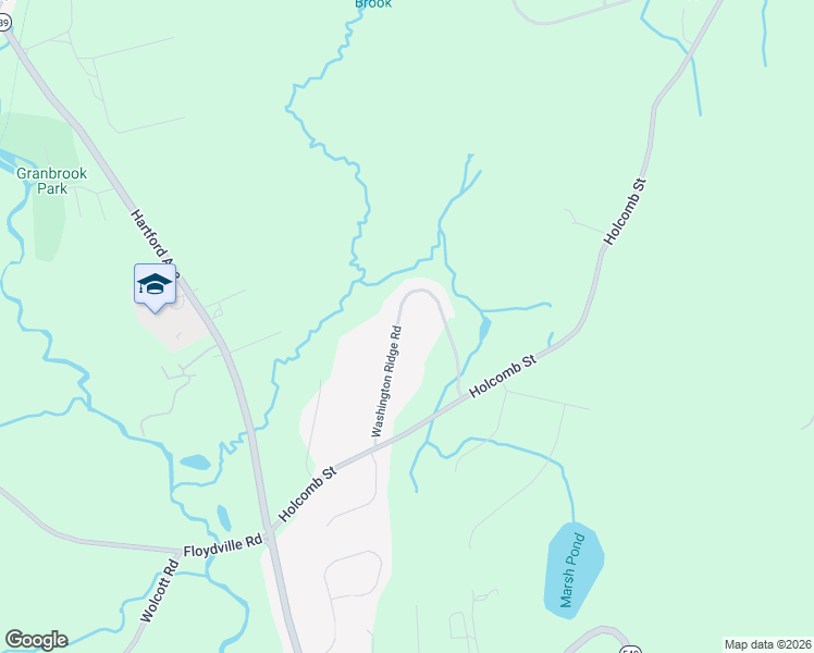 map of restaurants, bars, coffee shops, grocery stores, and more near 14 Washington Ridge Road in East Granby