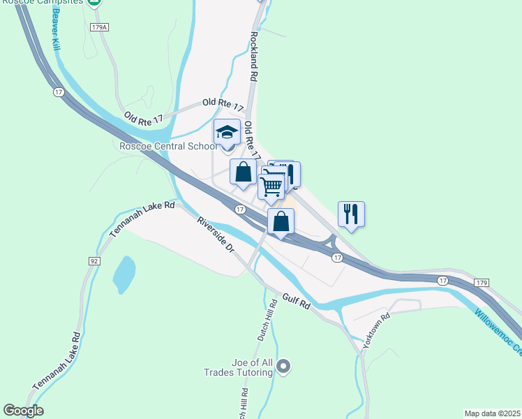 map of restaurants, bars, coffee shops, grocery stores, and more near 85 Highland Avenue in Roscoe