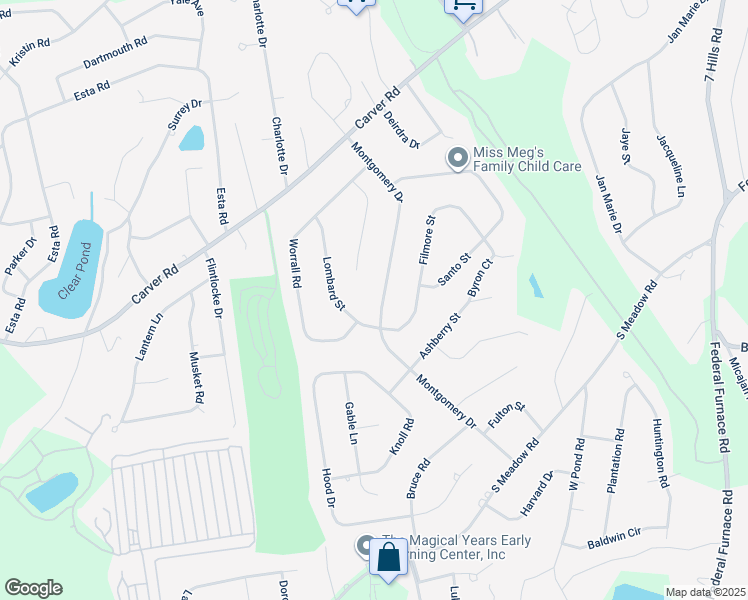 map of restaurants, bars, coffee shops, grocery stores, and more near 35 Montgomery Drive in Plymouth