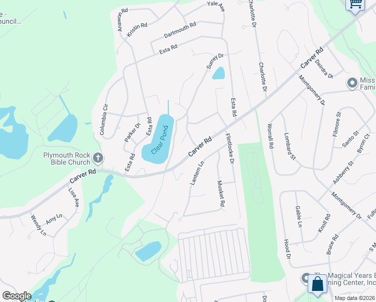 map of restaurants, bars, coffee shops, grocery stores, and more near 217 Carver Road in Plymouth
