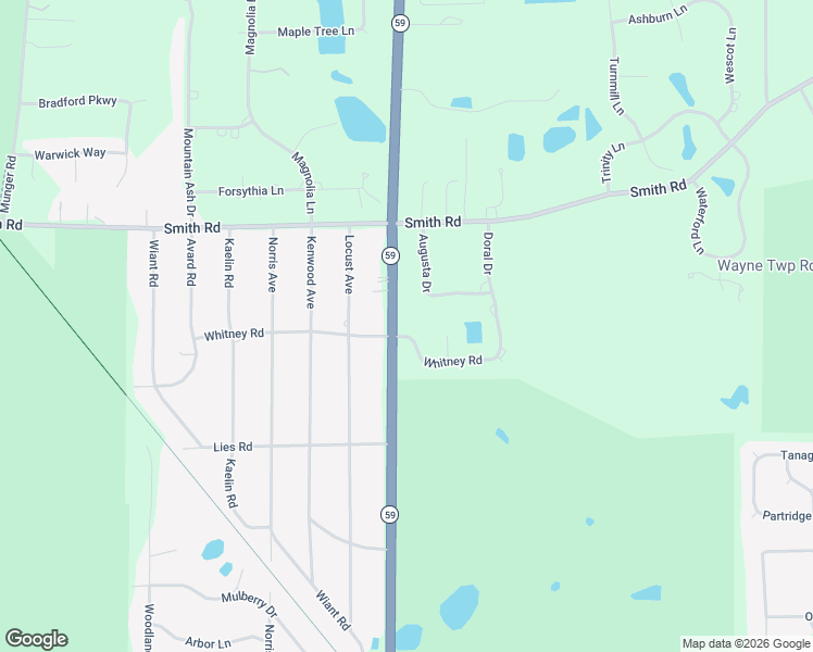 map of restaurants, bars, coffee shops, grocery stores, and more near 30W150 Whitney Road in West Chicago