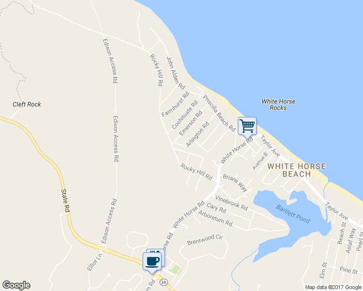 map of restaurants, bars, coffee shops, grocery stores, and more near 9 Arlington Road in Plymouth