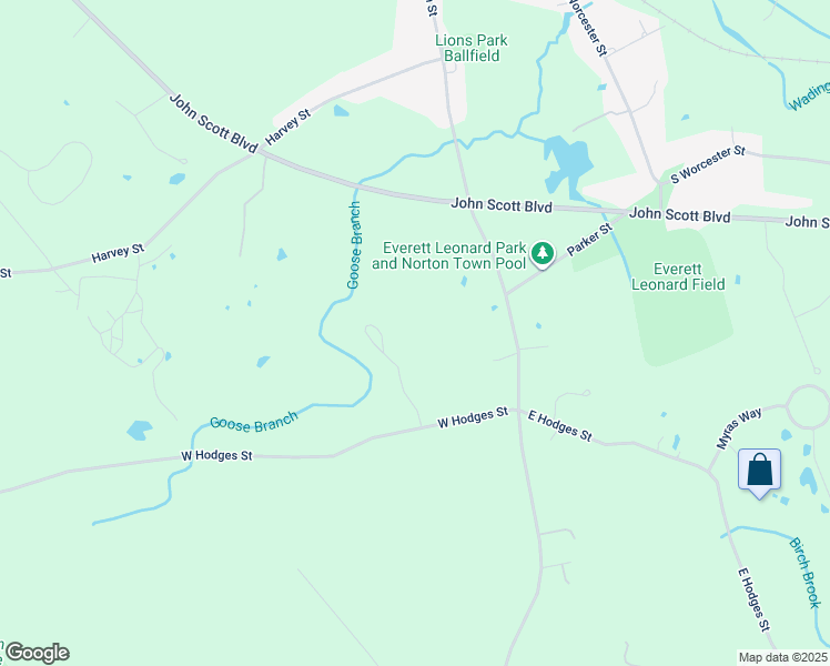 map of restaurants, bars, coffee shops, grocery stores, and more near 17 Colonial Drive in Norton