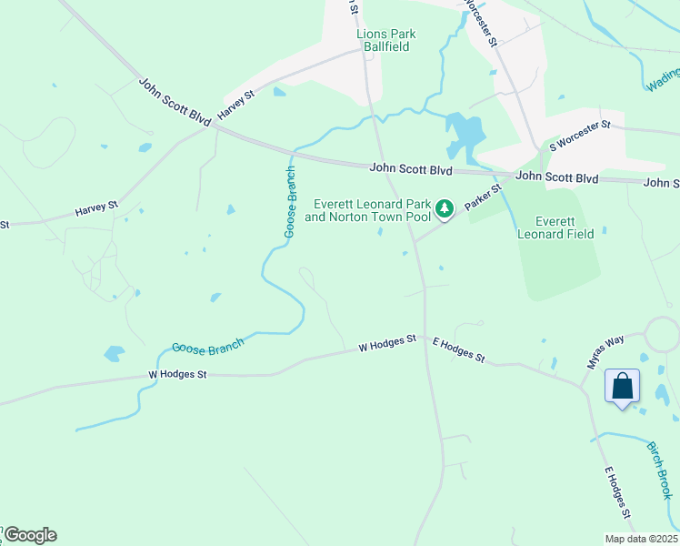 map of restaurants, bars, coffee shops, grocery stores, and more near 17 Colonial Drive in Norton
