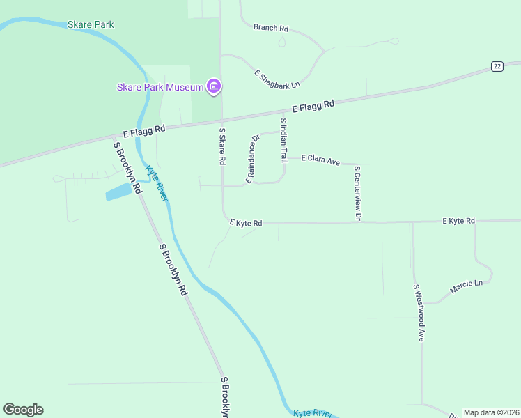 map of restaurants, bars, coffee shops, grocery stores, and more near 5872 South Indian Trail in Rochelle