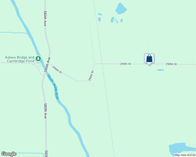 map of restaurants, bars, coffee shops, grocery stores, and more near 58455 290th Street in Cambridge