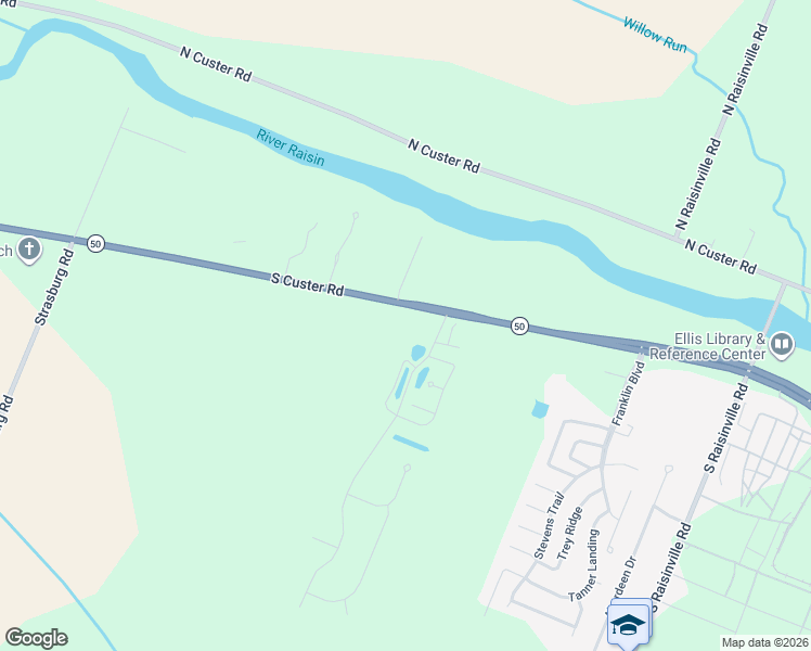 map of restaurants, bars, coffee shops, grocery stores, and more near 4358 South Custer Road in Monroe