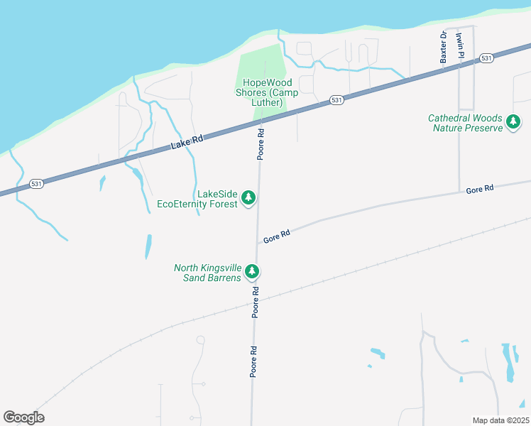 map of restaurants, bars, coffee shops, grocery stores, and more near 3937 Gore Road in Conneaut
