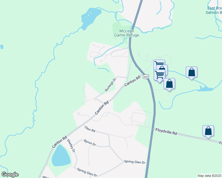 map of restaurants, bars, coffee shops, grocery stores, and more near 21 Burleigh Drive in Granby
