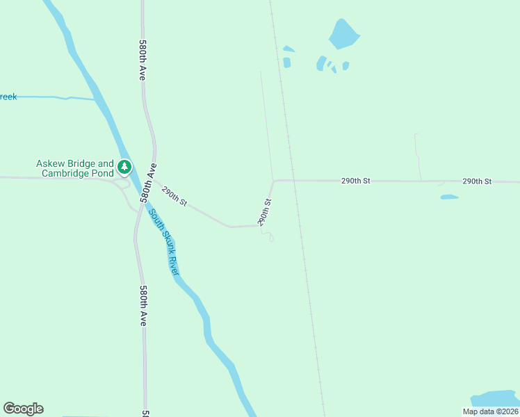 map of restaurants, bars, coffee shops, grocery stores, and more near 58455 290th Street in Cambridge