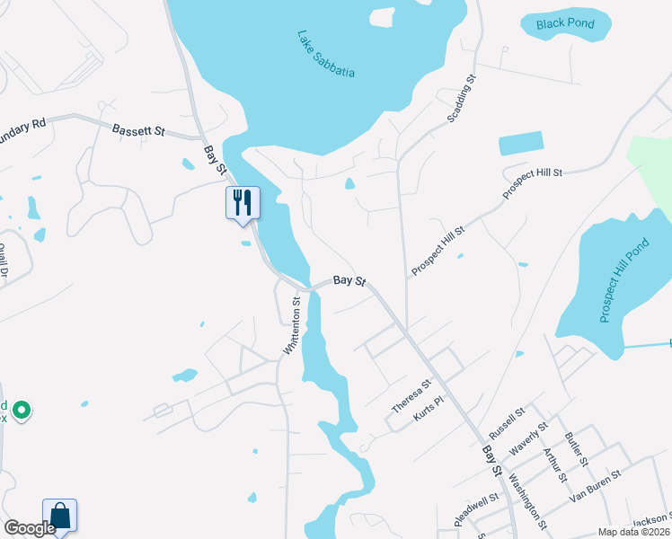 map of restaurants, bars, coffee shops, grocery stores, and more near 68 Sabbatia Lane in Taunton